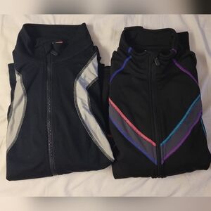 Fila Black Women's Zip Jacket with Multicolor Piping